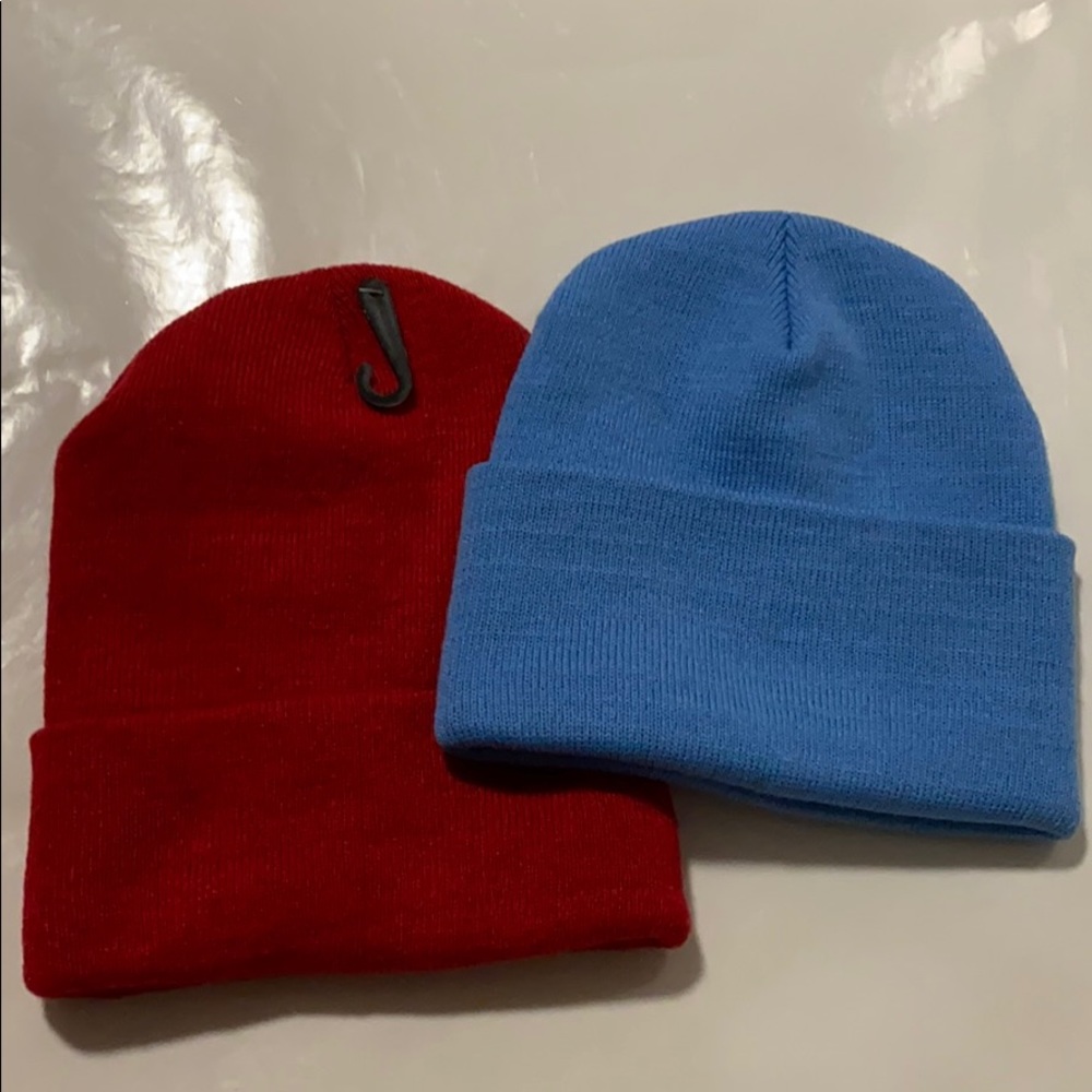New Beanie Hat Winter Snowboarding Blue Red Lot 2